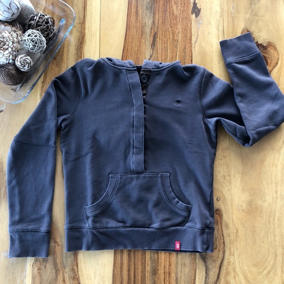 ESPRIT (EDC) -SM- Vintage 3/4 Button Up Hoody in warm chocolate brown - Picture 2 of 9